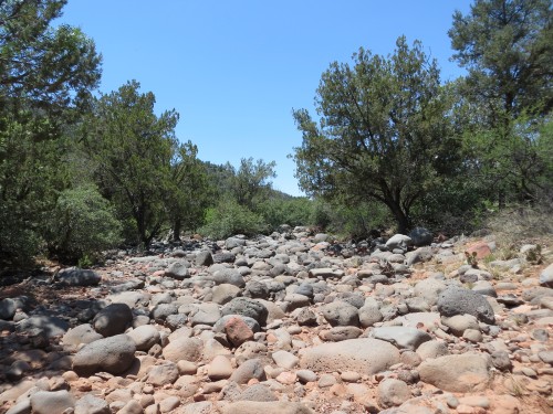 Arroyo Filled with Cobble and Boulders